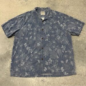 Tommy Bahama Disney Parks Hawaiian Shirt Mickey Mouse 100% Silk Men's XL Floral